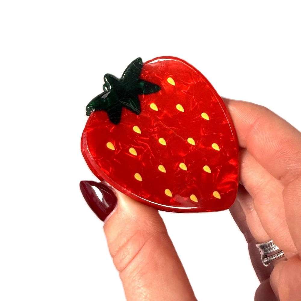 Pop Perspex Claw Clip Strawberry Red