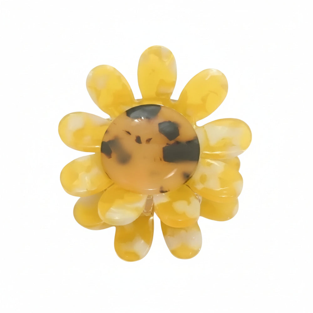 Pop Perspex Claw Clip Sunflower Yellow Tortoiseshell