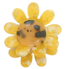 Pop Perspex Claw Clip Sunflower Yellow Tortoiseshell