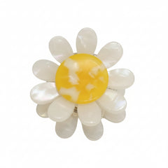 Pop Perspex Claw Clip  Daisy White Yellow