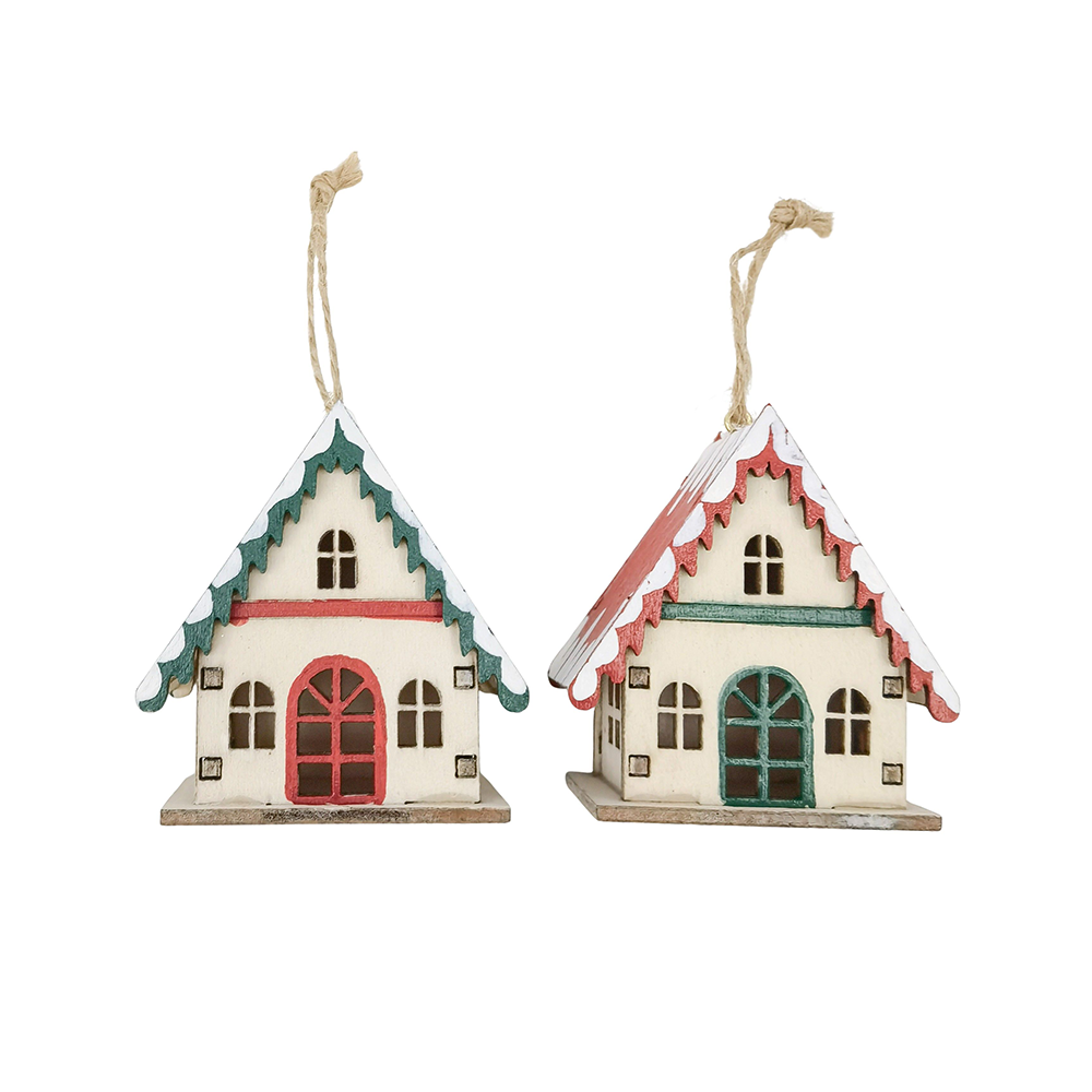 Wooden Christmas Decoration Chalet Assorted