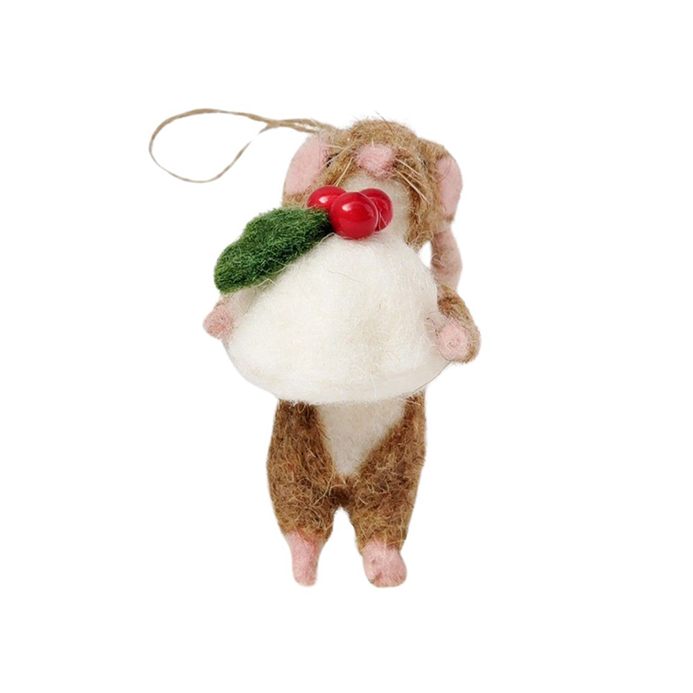 Felt Christmas Decoration Mouse Feast Holding Food Assorted