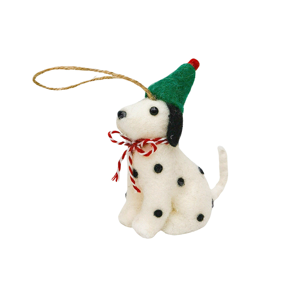 Felt Christmas Decoration Spotty Dog Assorted