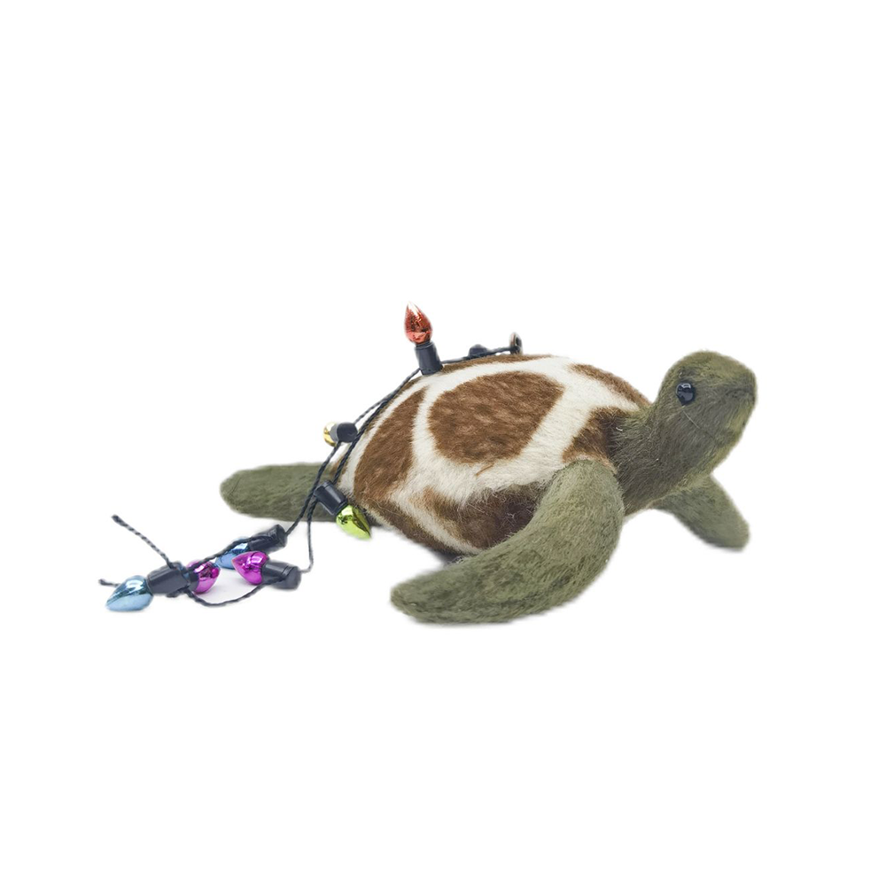 Christmas Decoration Turtle with String of Lights
