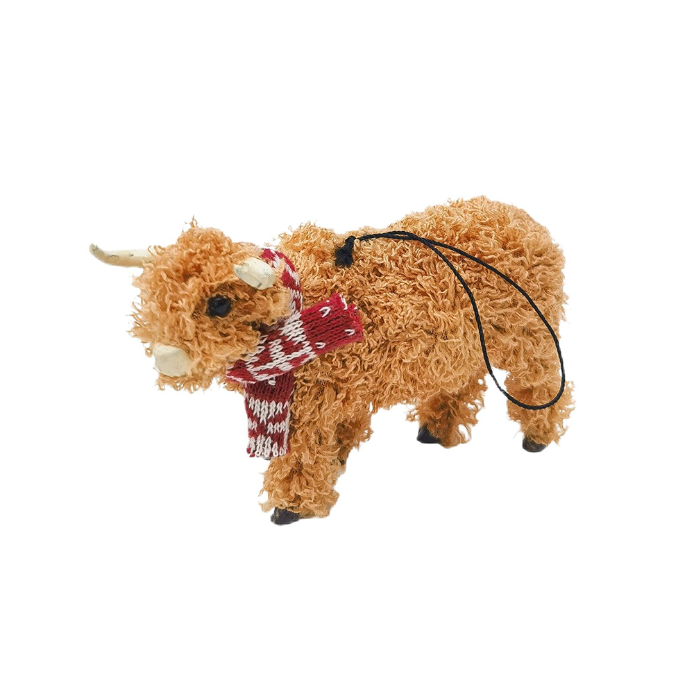 Christmas Decoration Highland Cow in Scarf