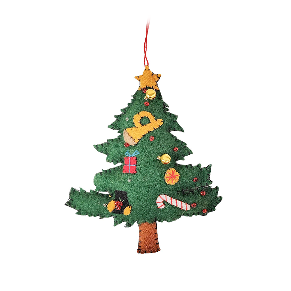 Fabric Stitched Christmas Decoration Tree Assorted