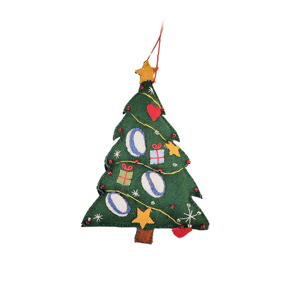 Fabric Stitched Christmas Decoration Tree Assorted