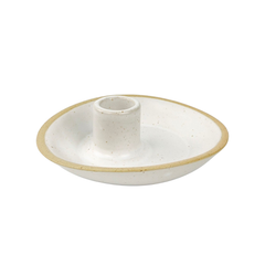 Ceramic Single Candle Holder Speckled White