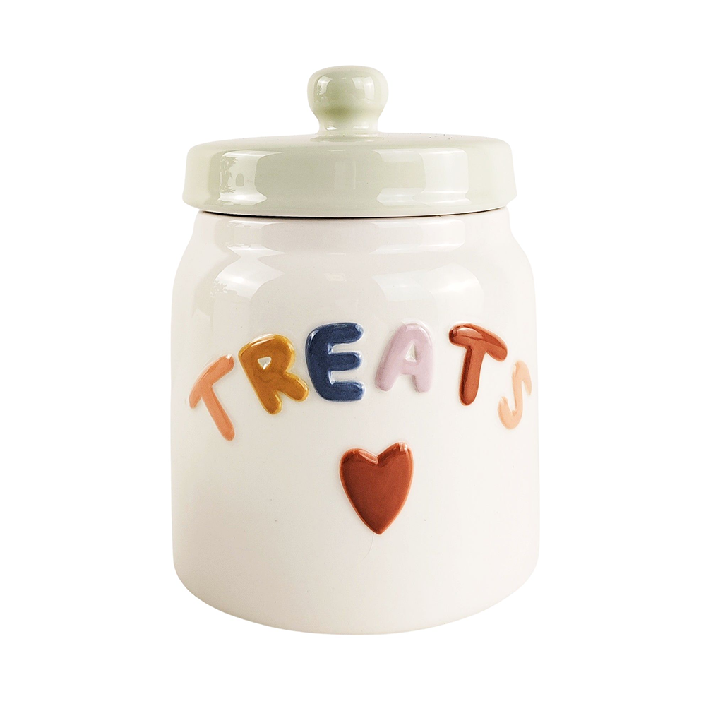 Treats Treat Jar White and Colourful