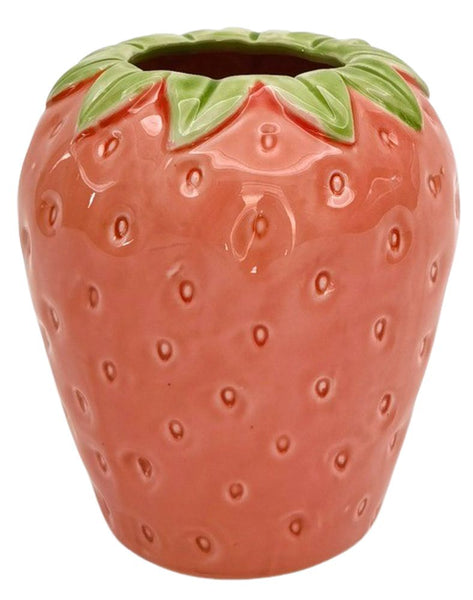 Ceramic Strawberry Vase Pink