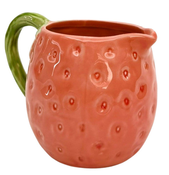 Ceramic Strawberry Jug Pink