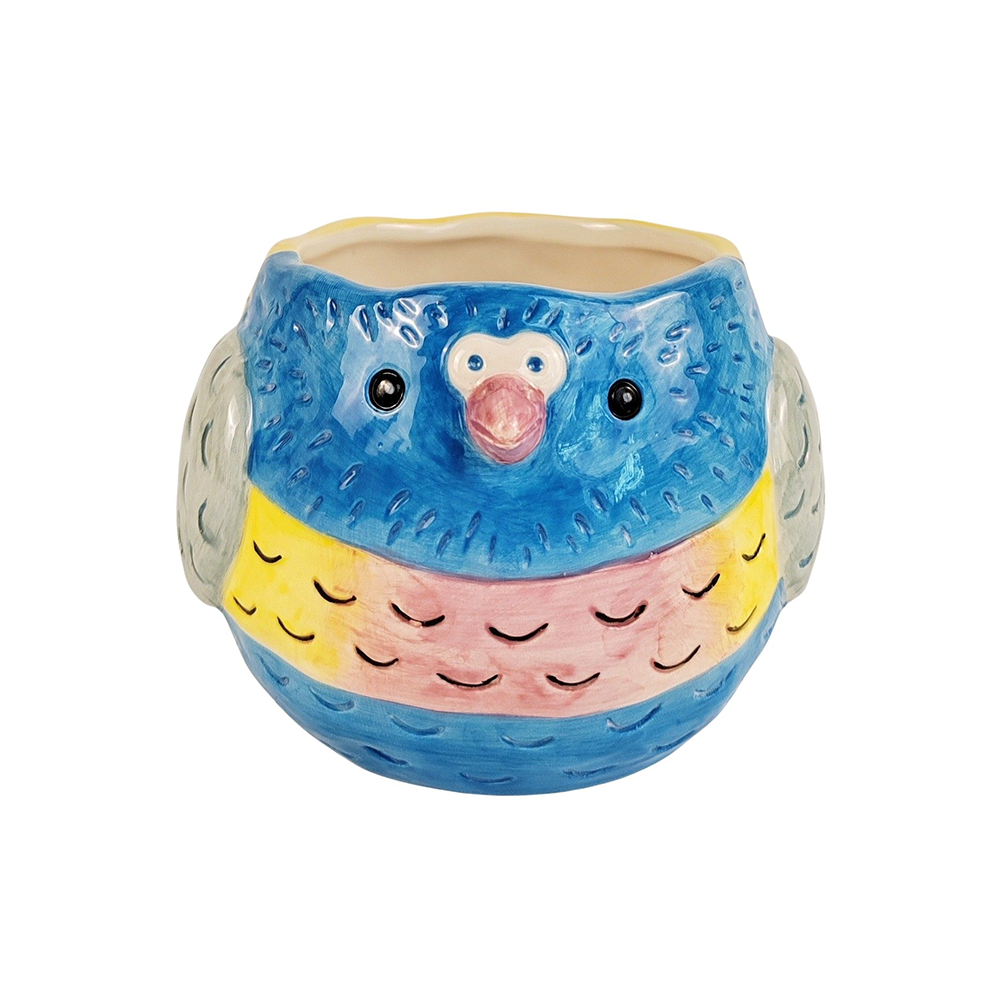 Chubby Lorikeet Bird Planter Blue Pink
