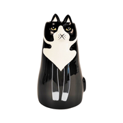 Mini Sitting Cat Vase Black and White