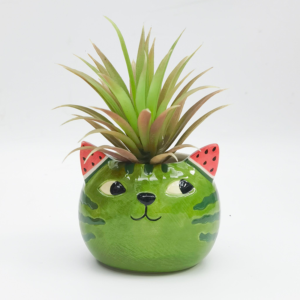 Small Watermelon Face Cat Planter