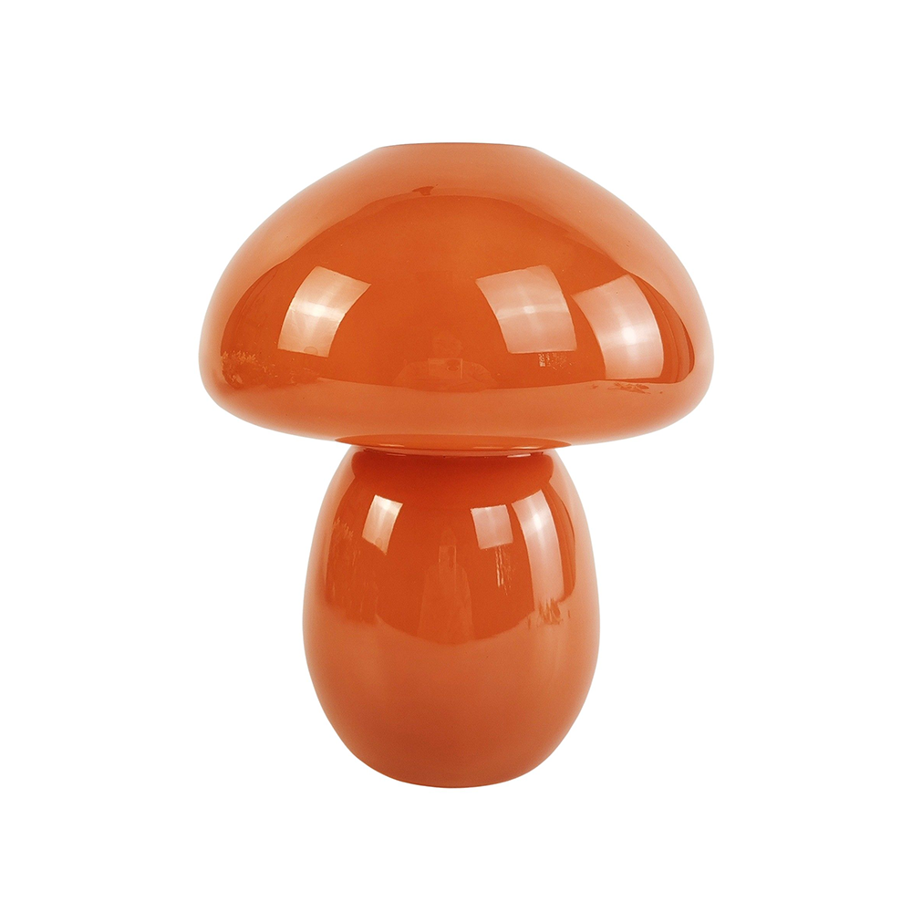 Jasyln Glass Frosted Toadstool Vase Terracotta