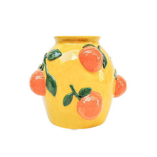 Ceramic Tuscan Orange Vase Yellow