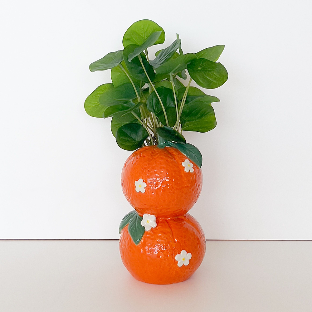 Ceramic Tuscan Duo Orange  Vase