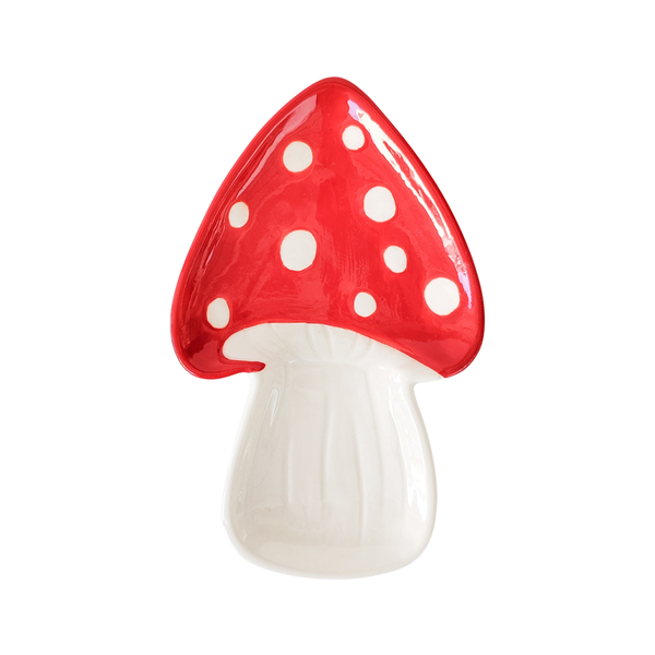 Ceramic Toadstool Plate Red