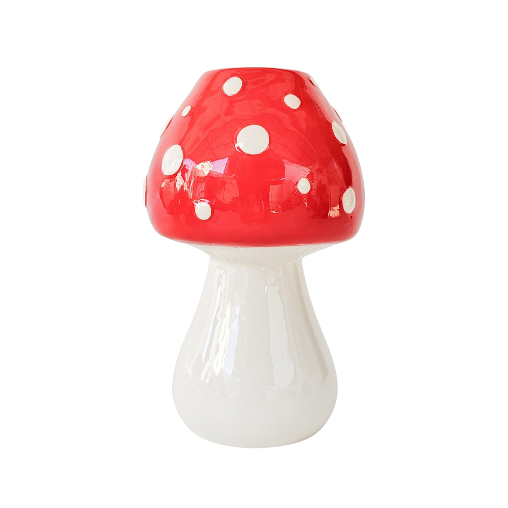 Ceramic Toadstool Vase Red