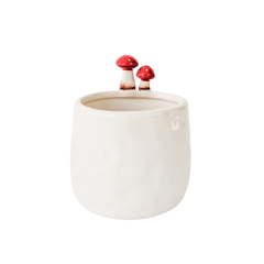 Ceramic Toadstool Planter White Small