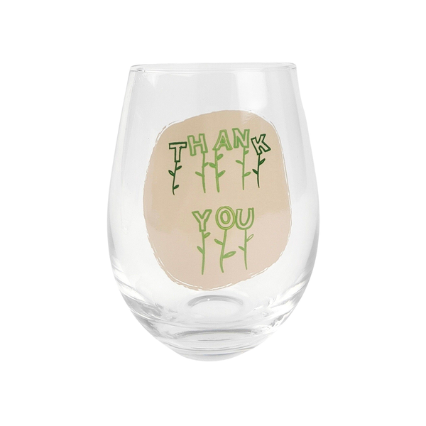 Thank You Stemless Wine Glass