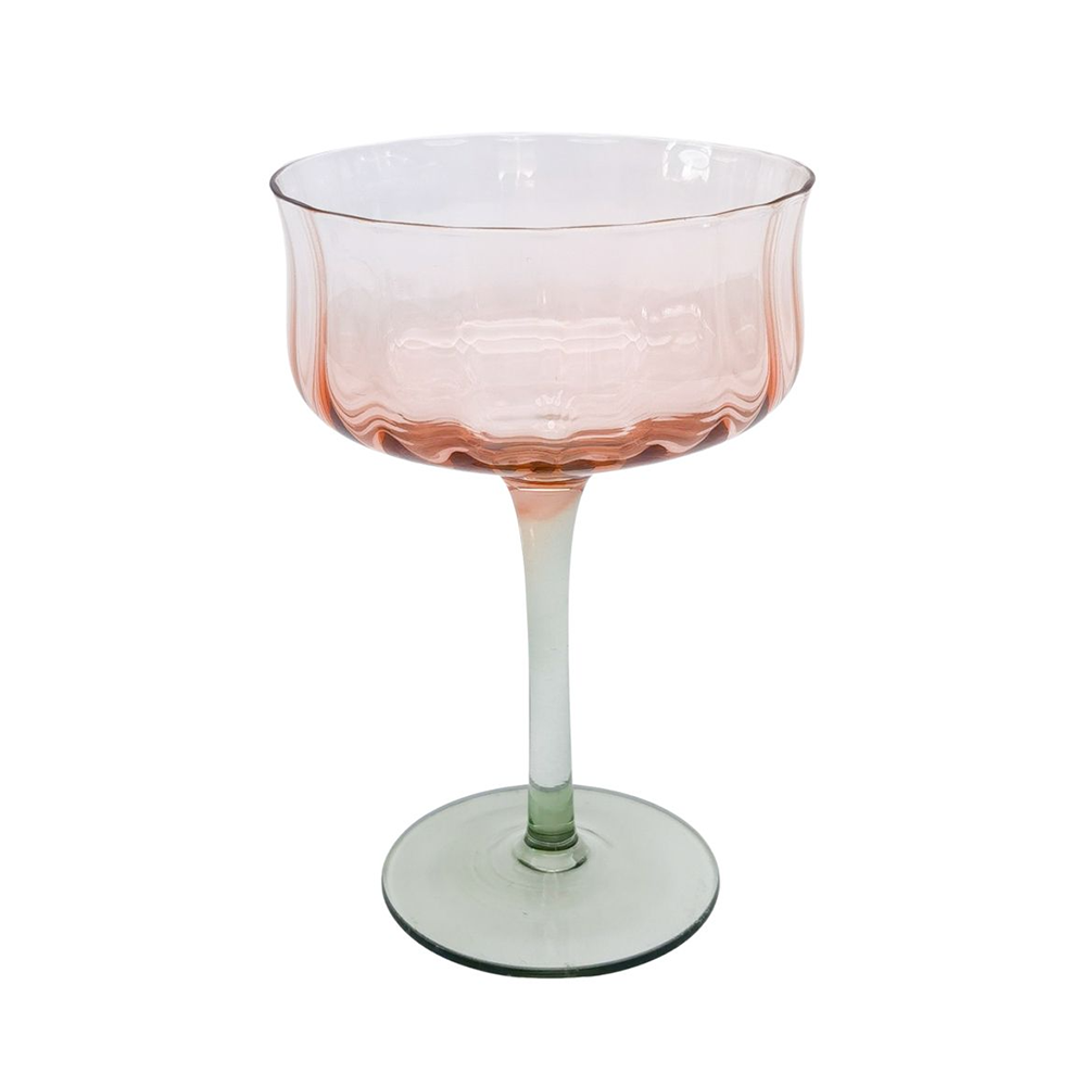 Tulip Cocktail Glass set of 2 Pink Green