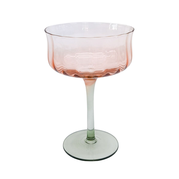 Tulip Cocktail Glass set of 2 Pink Green