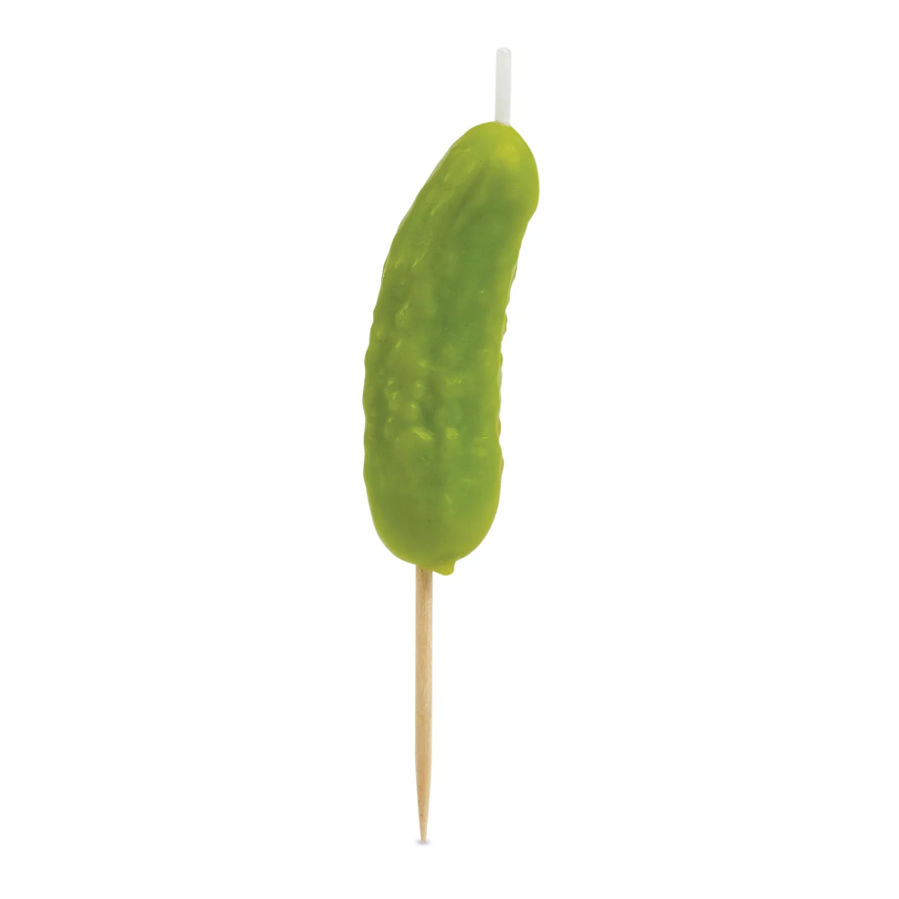 a pickle shaped candle
