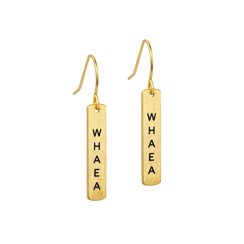 Little Taonga Earrings Te Reo Whaea Gold