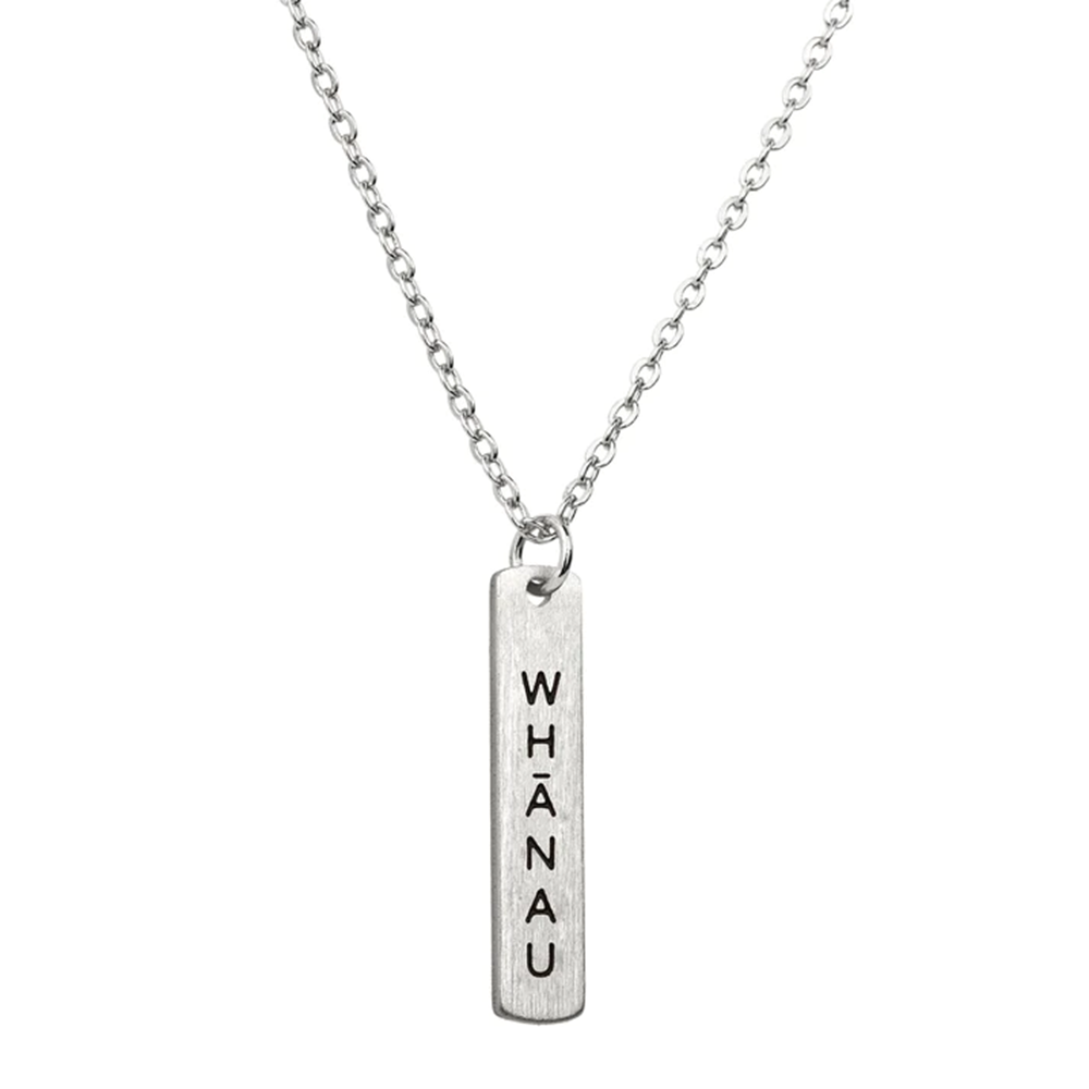 Little Taonga Necklace Te Reo Whānau Silver