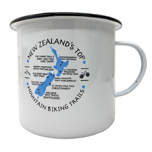 Moana Road Mountain Biking Extra Large Enamel Mug