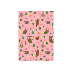 Iko Iko Christmas Card Animal Pattern Sloths Pink