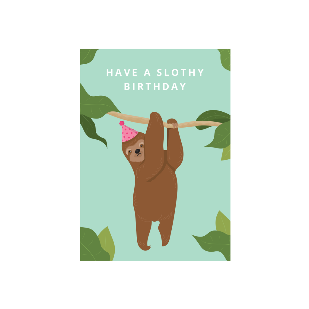 Iko Iko Cutie Animal Pun Card Birthday Sloth
