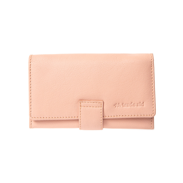 Trade Aid Leather Wallet Peach