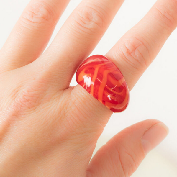 Glass Ring Red