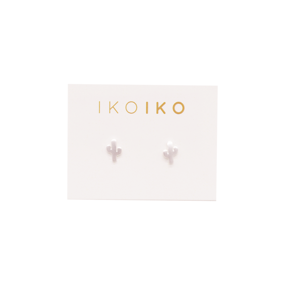 Iko Iko Studs Cactus Matt Silver