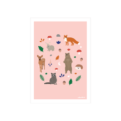 Iko Iko A4 Art Print Woodland Creatures
