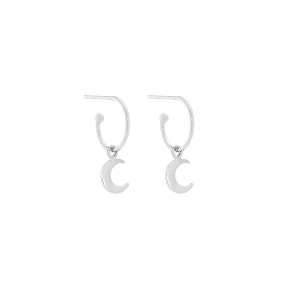 Iko Iko Studs Little Hoop with Crescent Moon