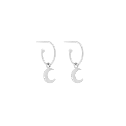 Iko Iko Studs Little Hoop with Crescent Moon