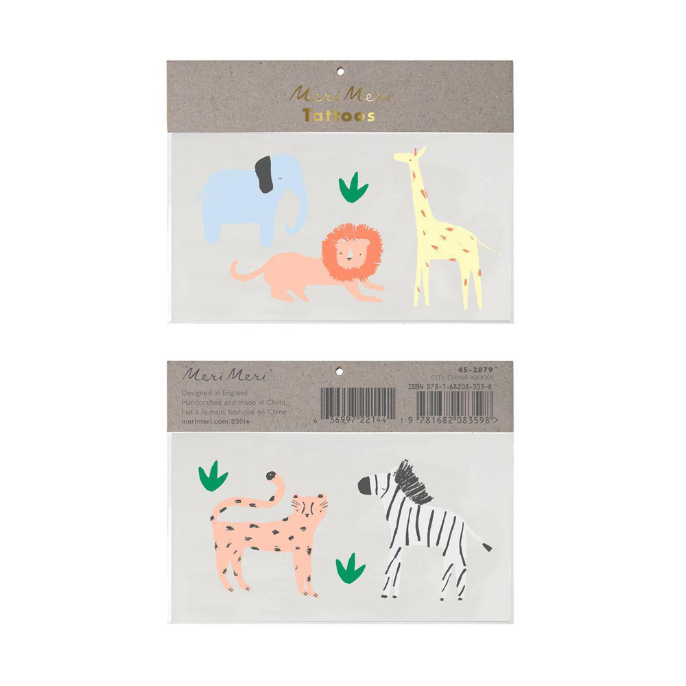 Meri Meri Tattoos Safari Animal