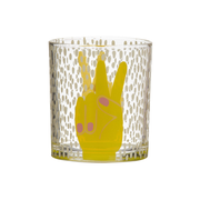 Happy Hour Glass Tumbler Hand Peace