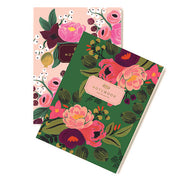 Rifle Paper Co Set of Two Notebooks Vintage Blossom Peach and Green