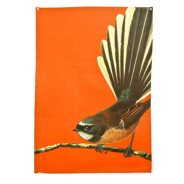Bird Tea Towel Fantail Orange