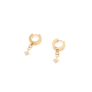 Penny Foggo Earrings Huggie Hoops Tiny Stars Gold
