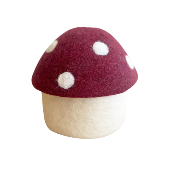 Felt Toadstool Basket with Lid Large Mulberry