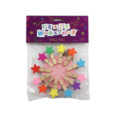 Wooden Colourful Pegs with Twine Pack of 12 Assorted Shapes