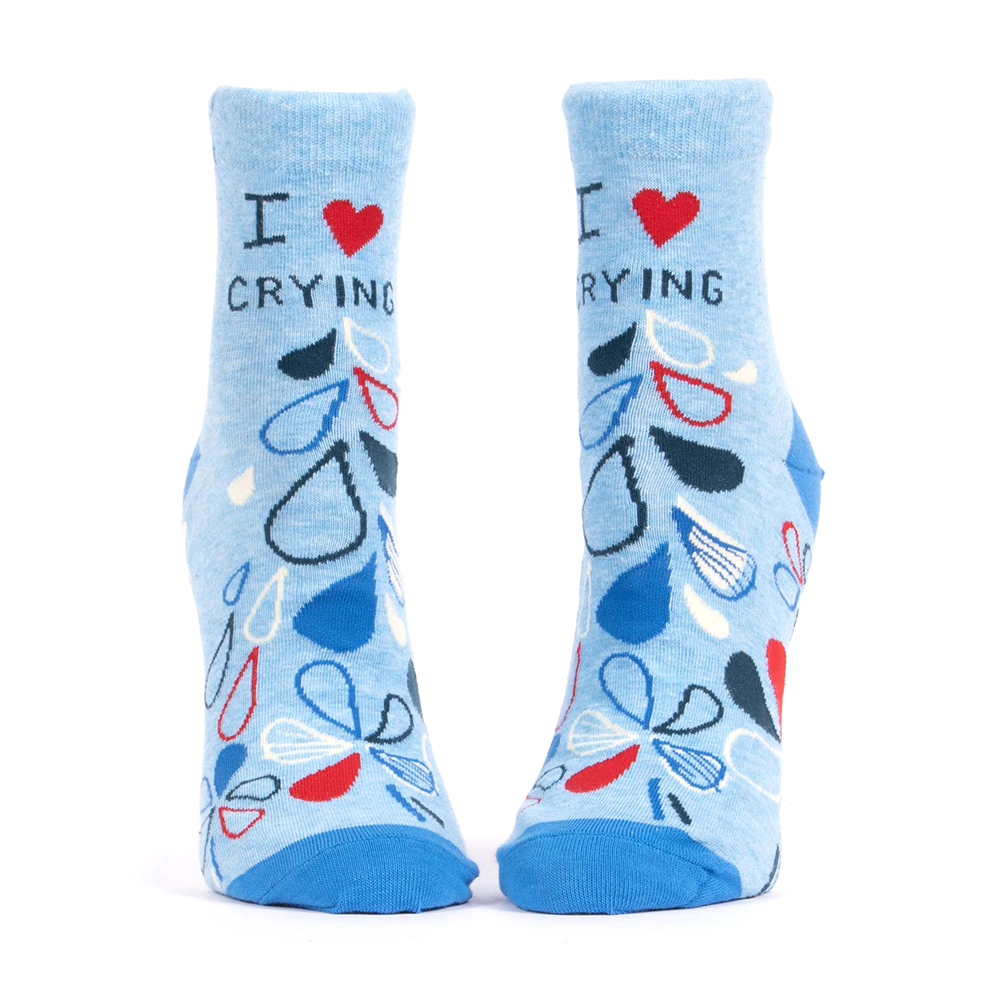 Blue Q Women's Ankle Socks I Heart Crying