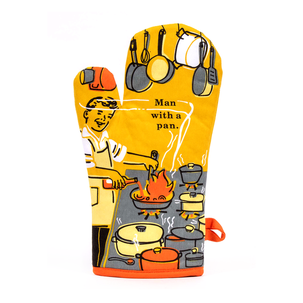 Blue Q Oven Mitt Man with a Pan