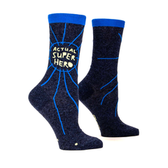 Blue Q Women's Socks Actual Superhero