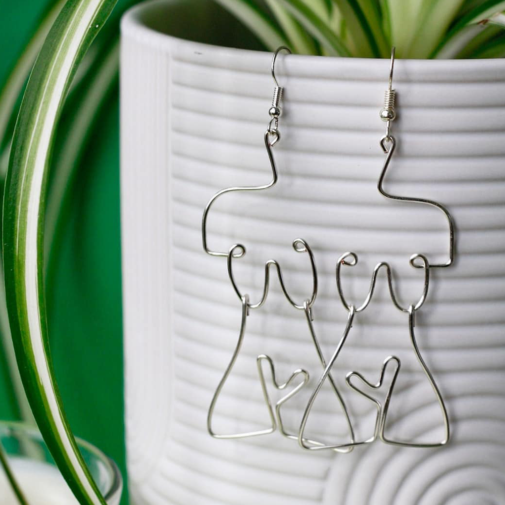 Funki Studios Earrings Wahine Toa Silver